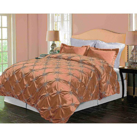 Hotel Grand Pintuck Down-Alternative Comforter Set, Taupe, Twin 174707